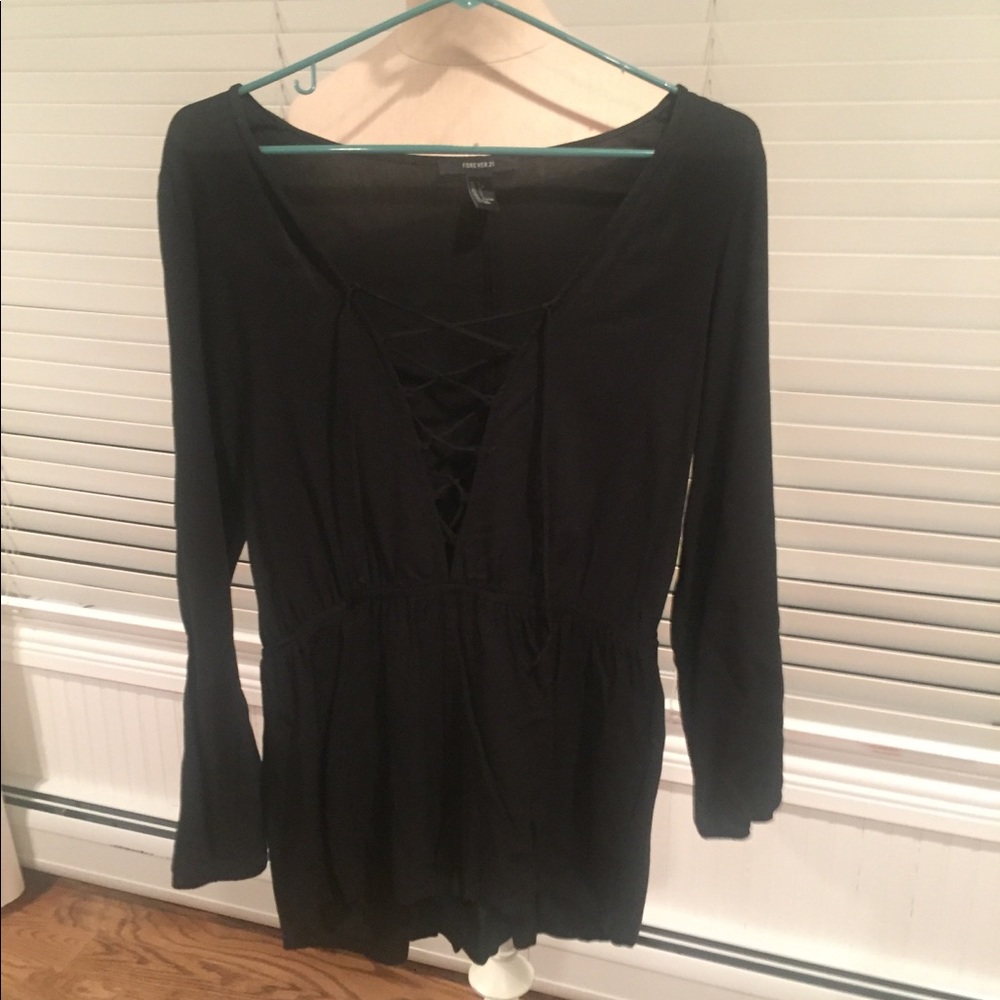 Lace up romper